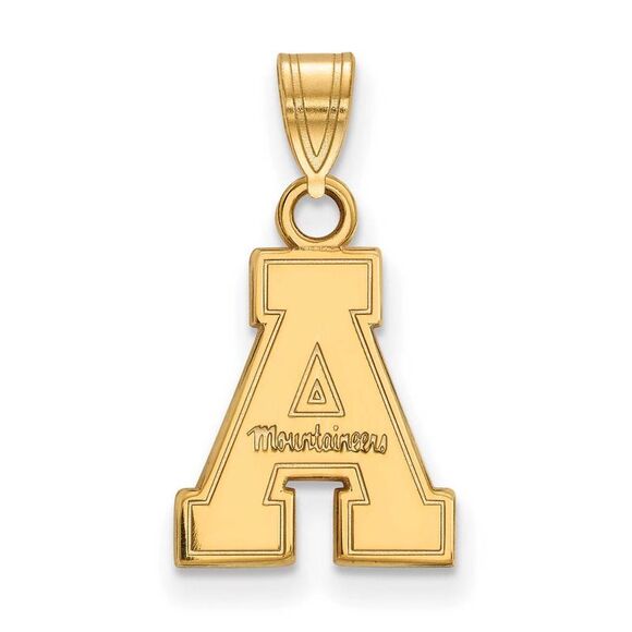 10k Yellow Gold Appalachian State Small 'A' Pendant